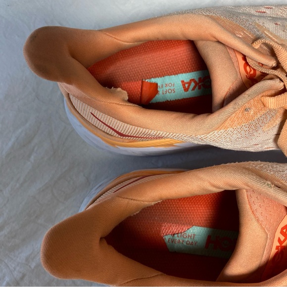 Hoka One One Womens Clifton 8 1119394 CSPY Orange Running Shoes Sneakers 8B - Picture 7 of 10